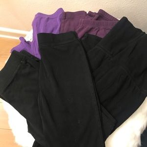 Bundle of 6 leggings, size xs, black and purple